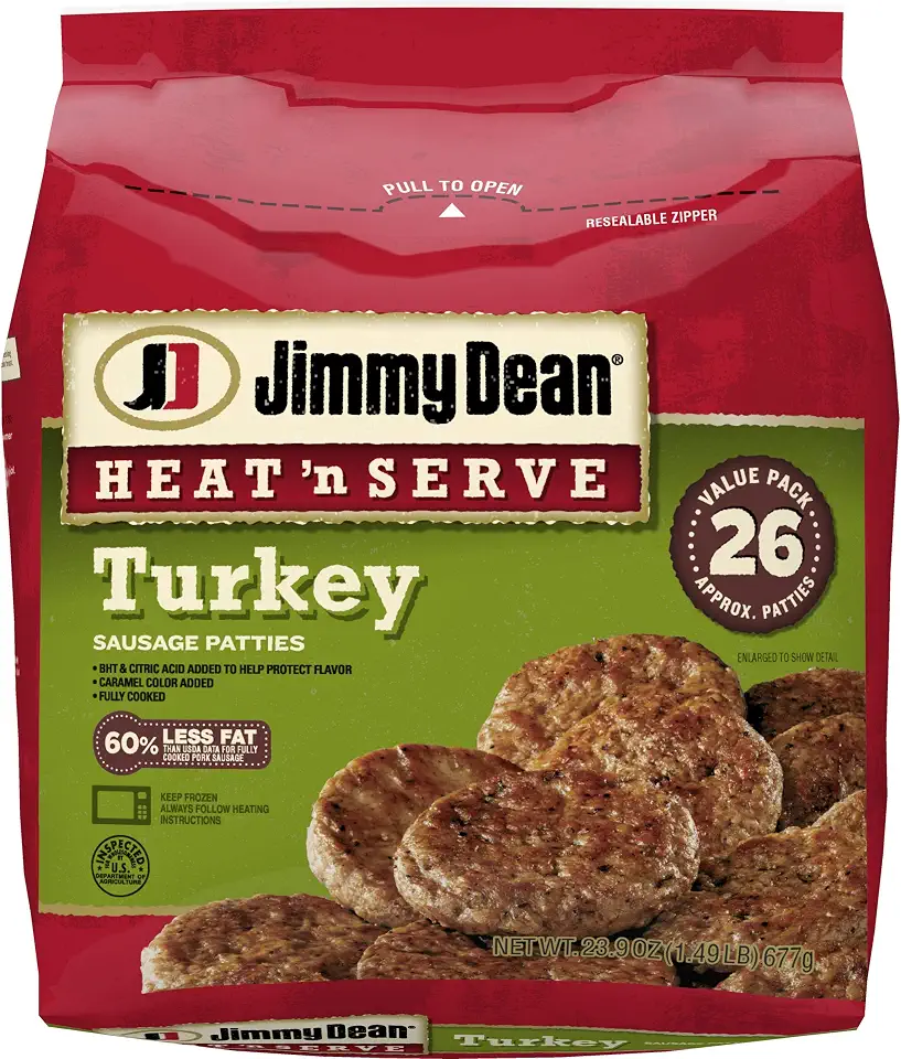 Jimmy Dean, Heat 'N Serve Turkey Sausage Patties, 26 count