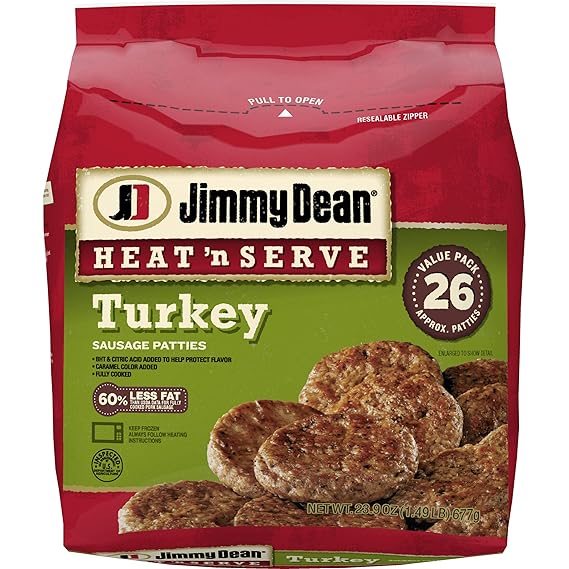 Jimmy Dean, Heat 'N Serve Turkey Sausage Patties, 26 count