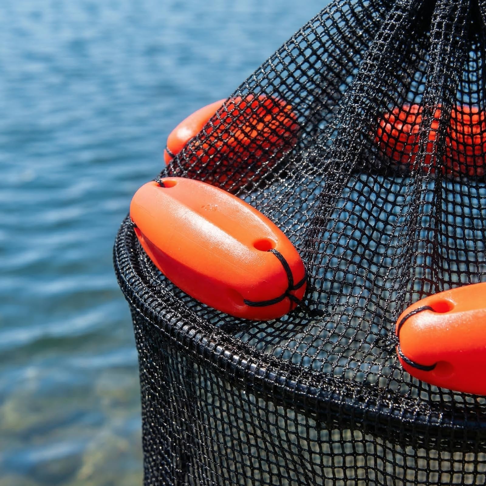 ZENFUN Grand Panier à Poisson Flottant Pliable pour Poissons Vivants capturés, Cage à appâts Pliable en Maille de 40,6 x 38,1 cm, piège à appâts de pêche, piège à appâts de pêche, Seau de pêche avec