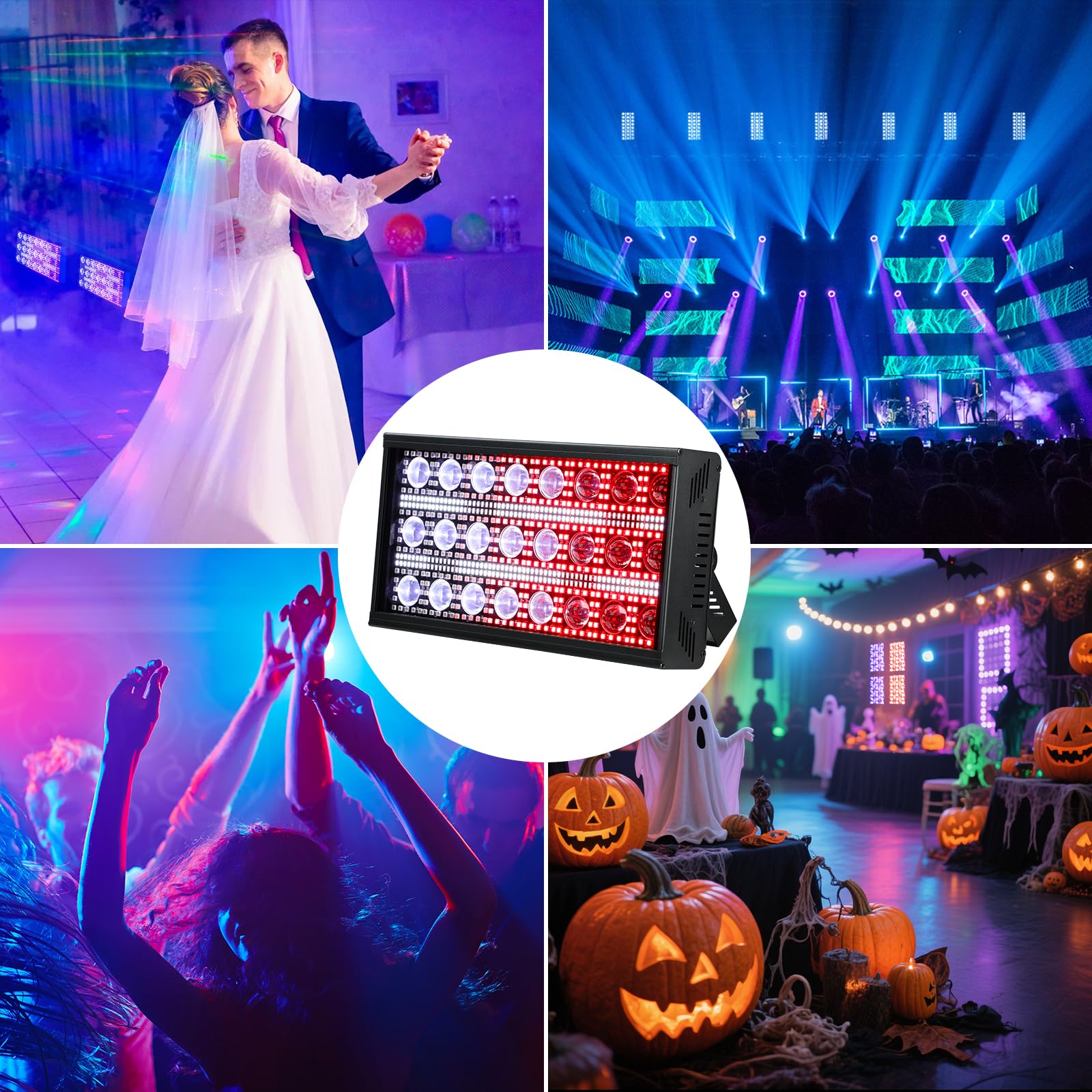 BETOPPER Luce Stroboscopica 300W per Discoteca, Luce Strobe LED Professionale & Faretto Matrix Beam per Palco - Matrice LED RGB+White ad Alta Densità per Eventi, Club, Bar, Matrimoni e Spettacoli(1）
