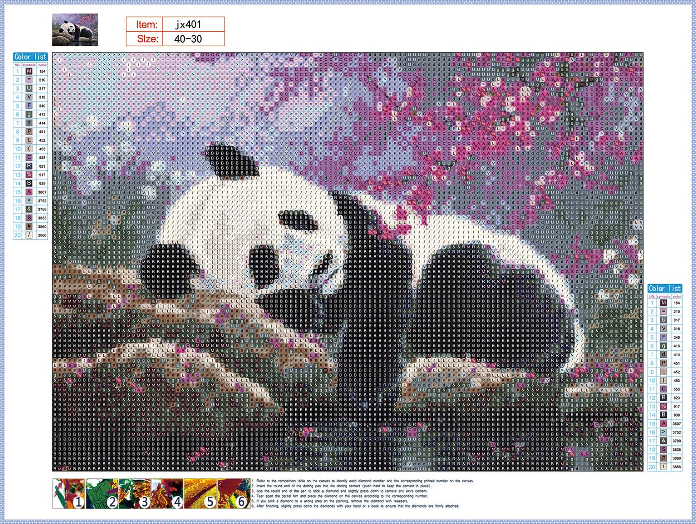 Amazon | LEADINTOP ダイヤモンドアート セット パンダ 40X30cm