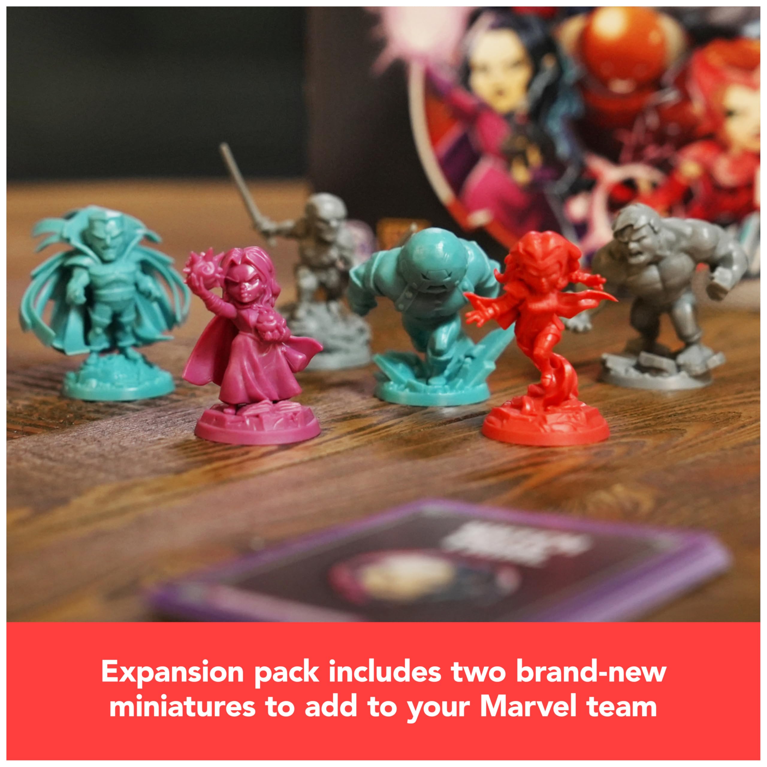 Spin Master Games, Marvel United: Witching Hour Expansion Pack with Scarlet Witch & Agatha Harkness Miniatures, Limited Edition Trade Show Exclusive, Board Games for Adults, 1-5 Players, Ages 14 & Up