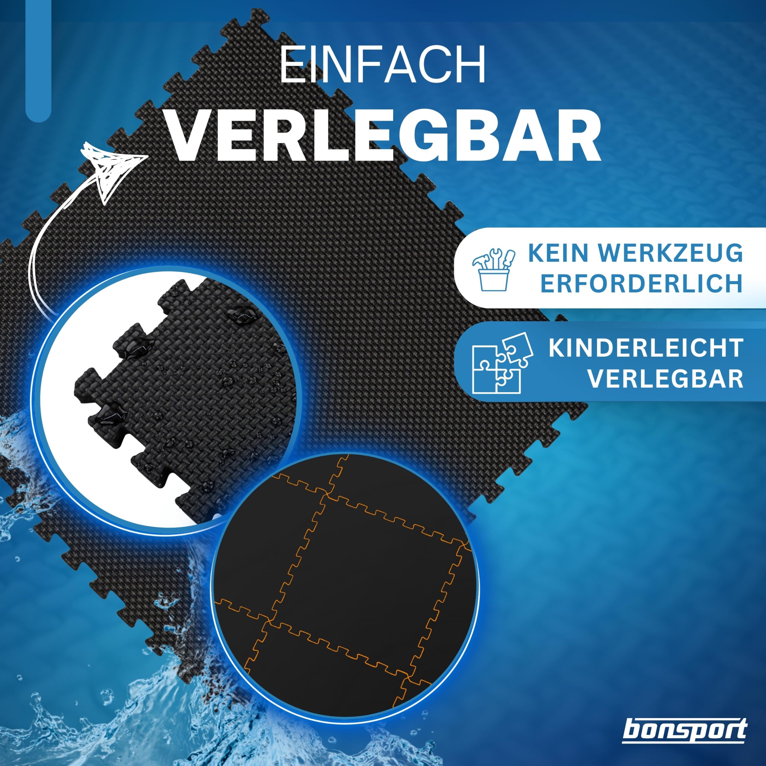 Whirlpool Unterlage rund 240cm - INKL. GRATIS KESCHER - Bodenmatte für Outdoor Whirlpools - Schützt & Isoliert Poolunterlage Pool Untergrund, schwarz