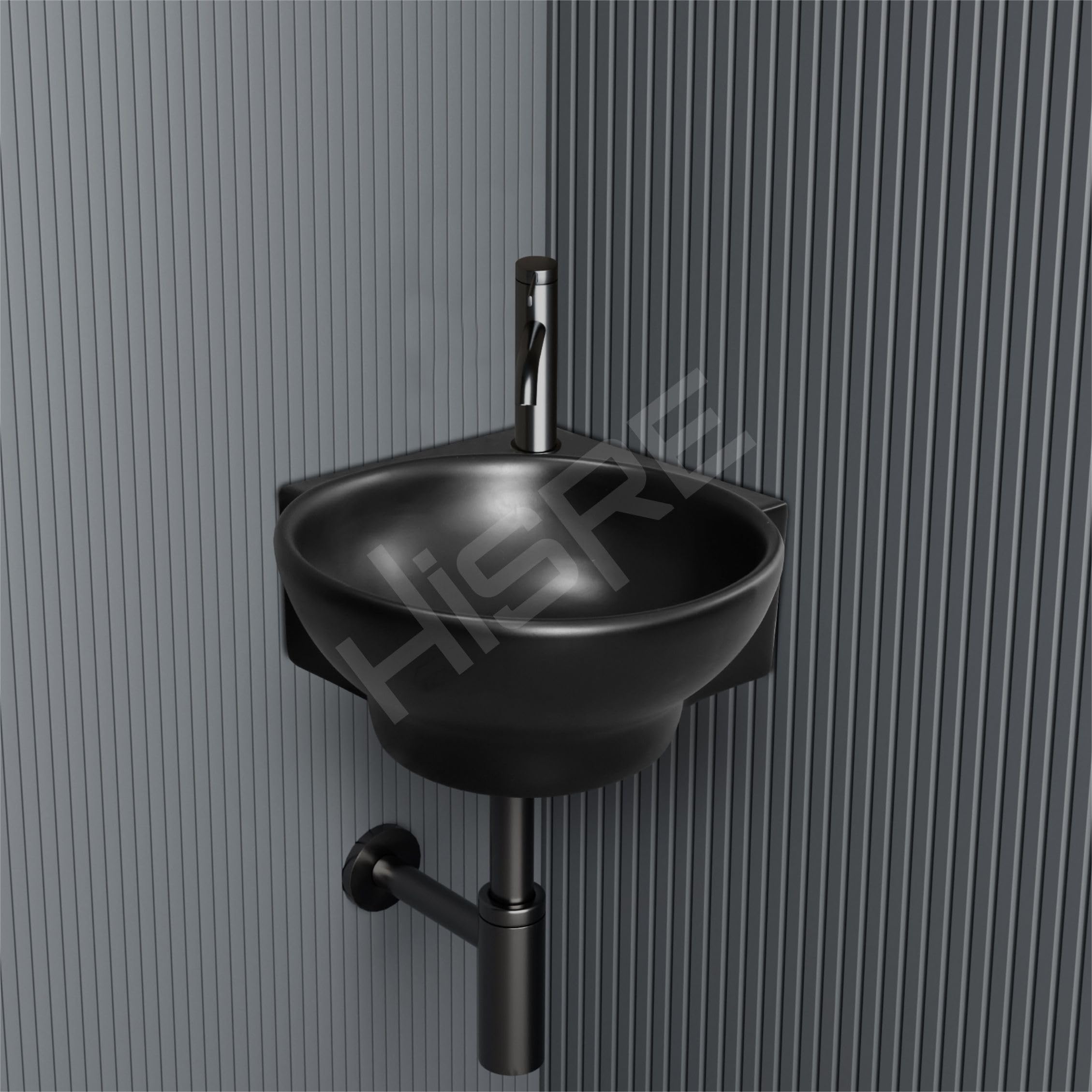 HISRE Wall Mounted Wash Basin for Bathroom | Ceramic Wash Basin Wall Hung Small Corner Wash Basin/Sink (Style - C), photo 2 of 5