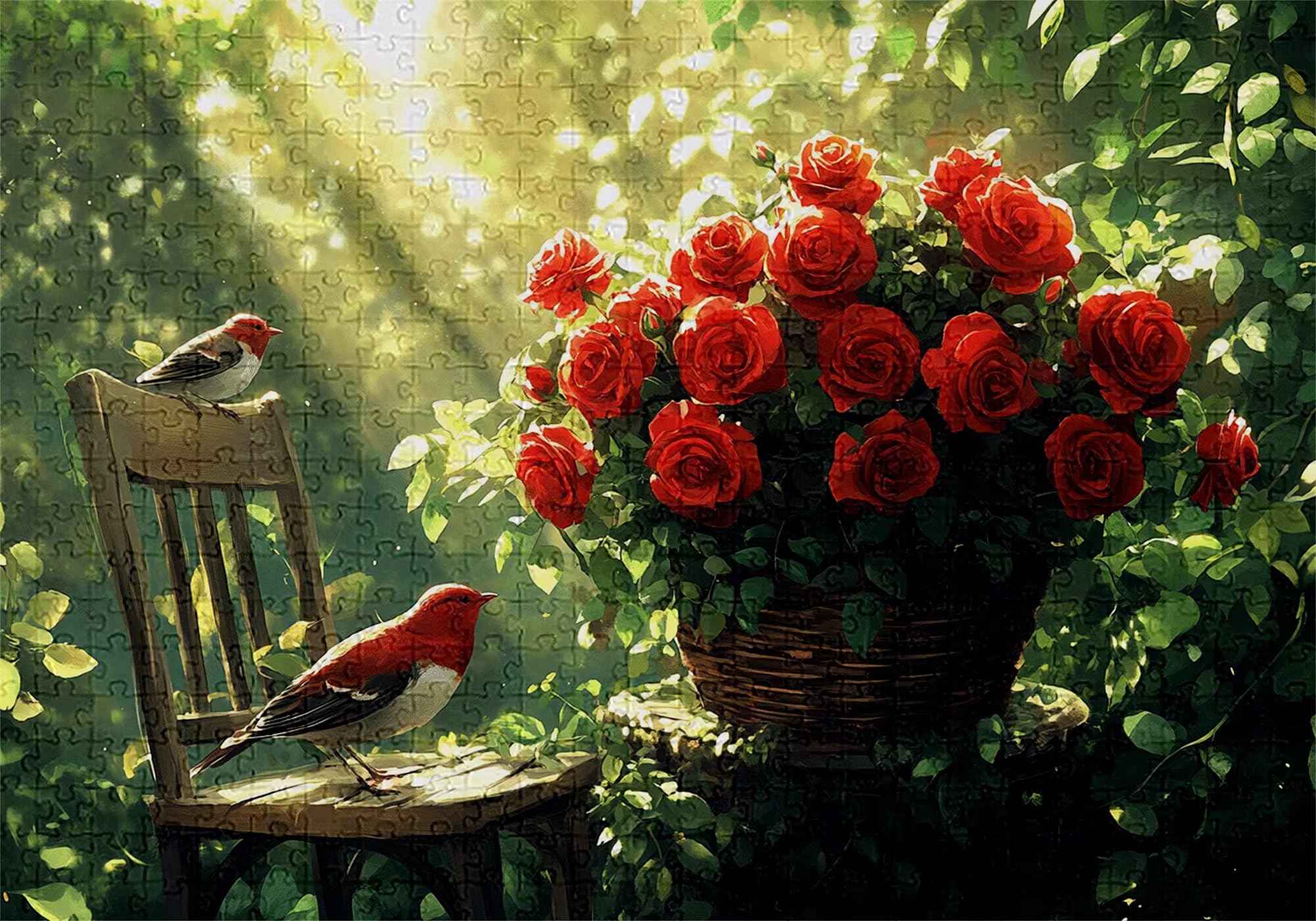 Puzzle 3000 elementów różowe puzzle dla dorosłych ptak 122 x 81 cm Unikalne rzemiosło klasyczne 3D drewniana układanka do rodzinnych gier aktywnych, układanka do samodzielnego wykonania nawet do