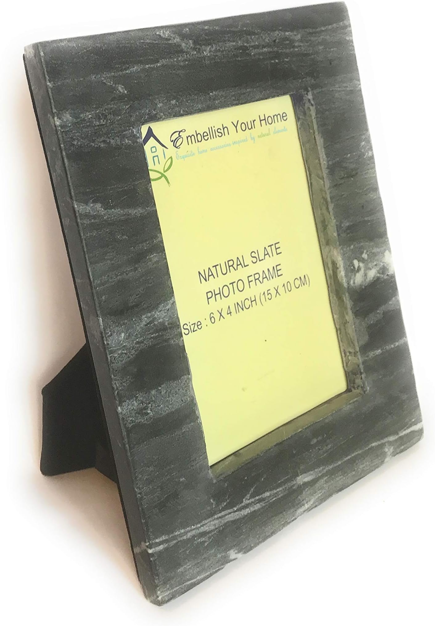 Embellish Your Home (EYH) Natural Grey Slate Photo Frame - 6 X 4 - Freestanding or Wall Mountable - 15 cm X 10 cm