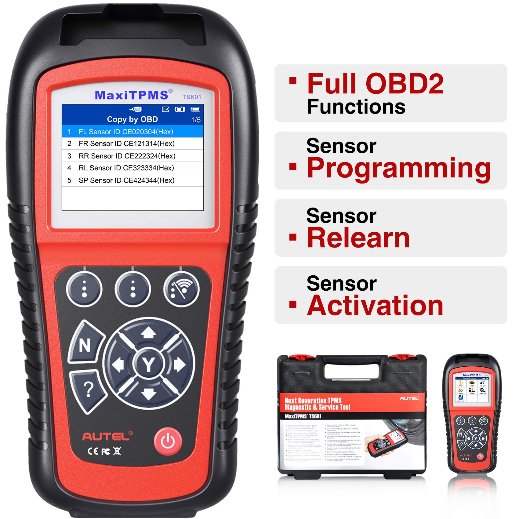 Autel MaxiTPMS TS601, Upgraded of TS508K/TS508/TS408, Wirelessly Sensor TPMS Reprogramming Activatio