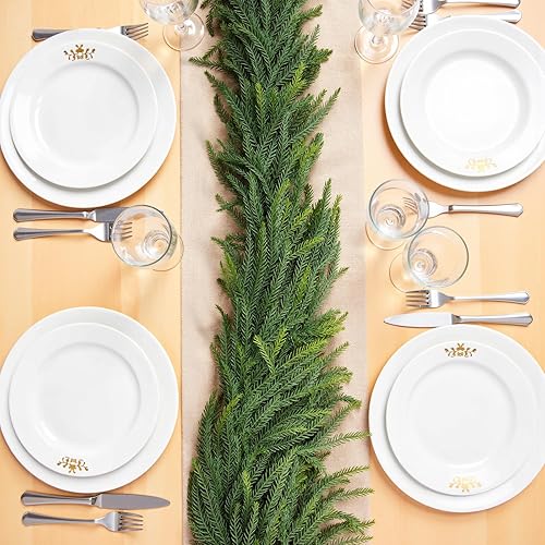 Miniatura 5 de 9ft Christmas Garland, Real Touch Norfolk Pine Garland for Decoration Christmas, Artificial Faux Greenery Garland for Mantle,Outdoor,Stairs