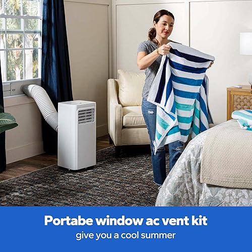 Miniatura 6 de Cestluck Kit portátil de ventilación de ventana de CA, con manguera de escape de 5.9 pulgadas, acoplador de 5.9 pulgadas y protector de pájaros, kit