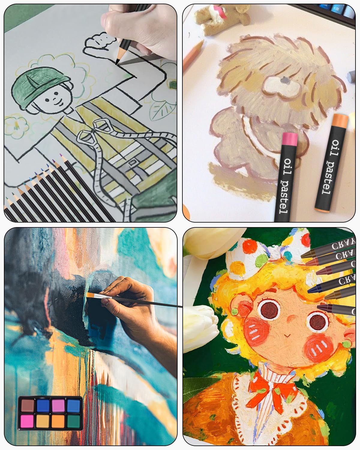 Malette Dessin, 140 Pièces Kit Dessin Enfant Adultes, Sets de Dessin, Mallette de Coloriage, Crayons de Couleur, Aquarelle, Pastels,Brun
