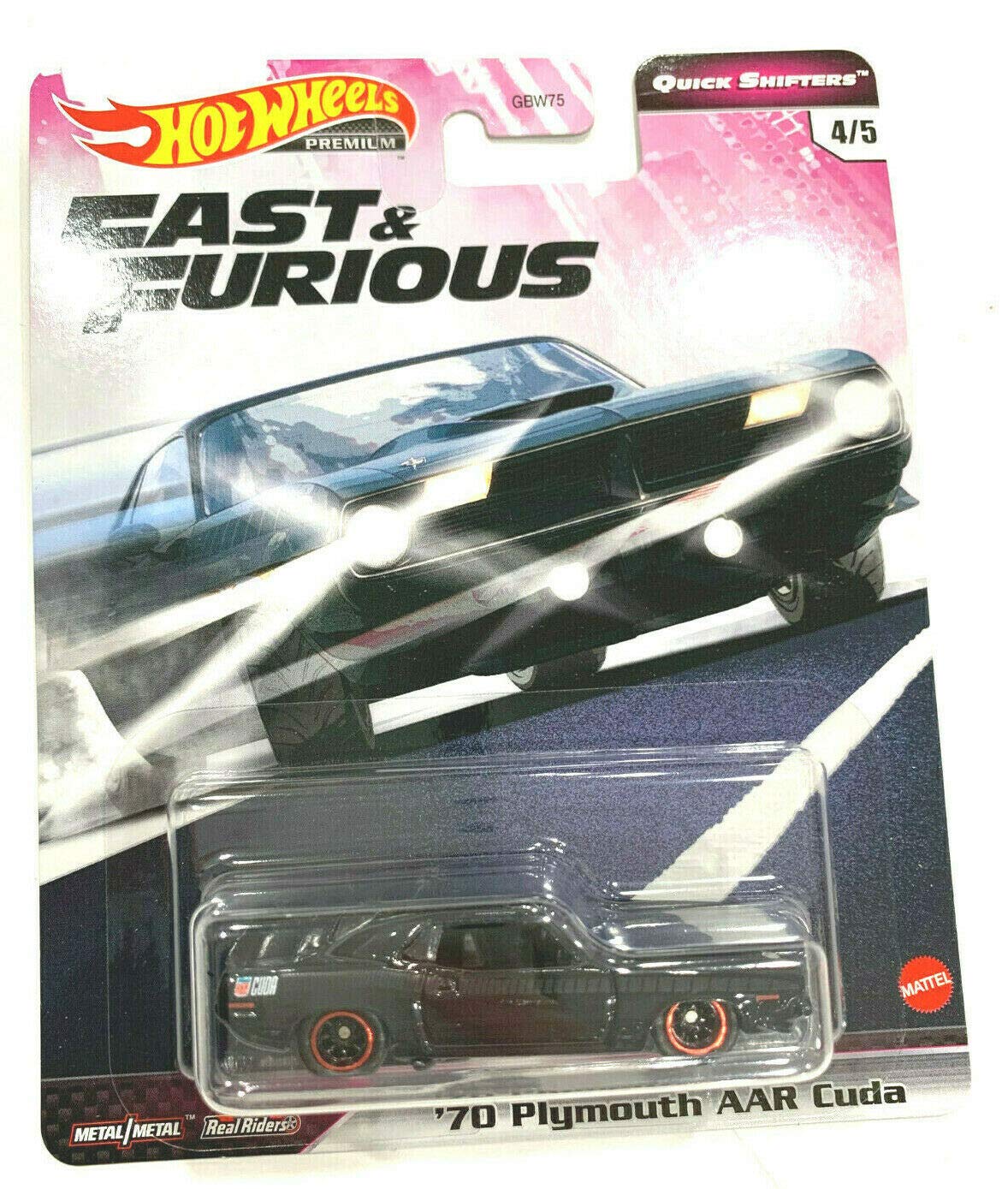 DieCast Hotwheels 2020 Premium Fast & Furious Quick Shifters 4/5 '70 Plymouth AAR Cuda