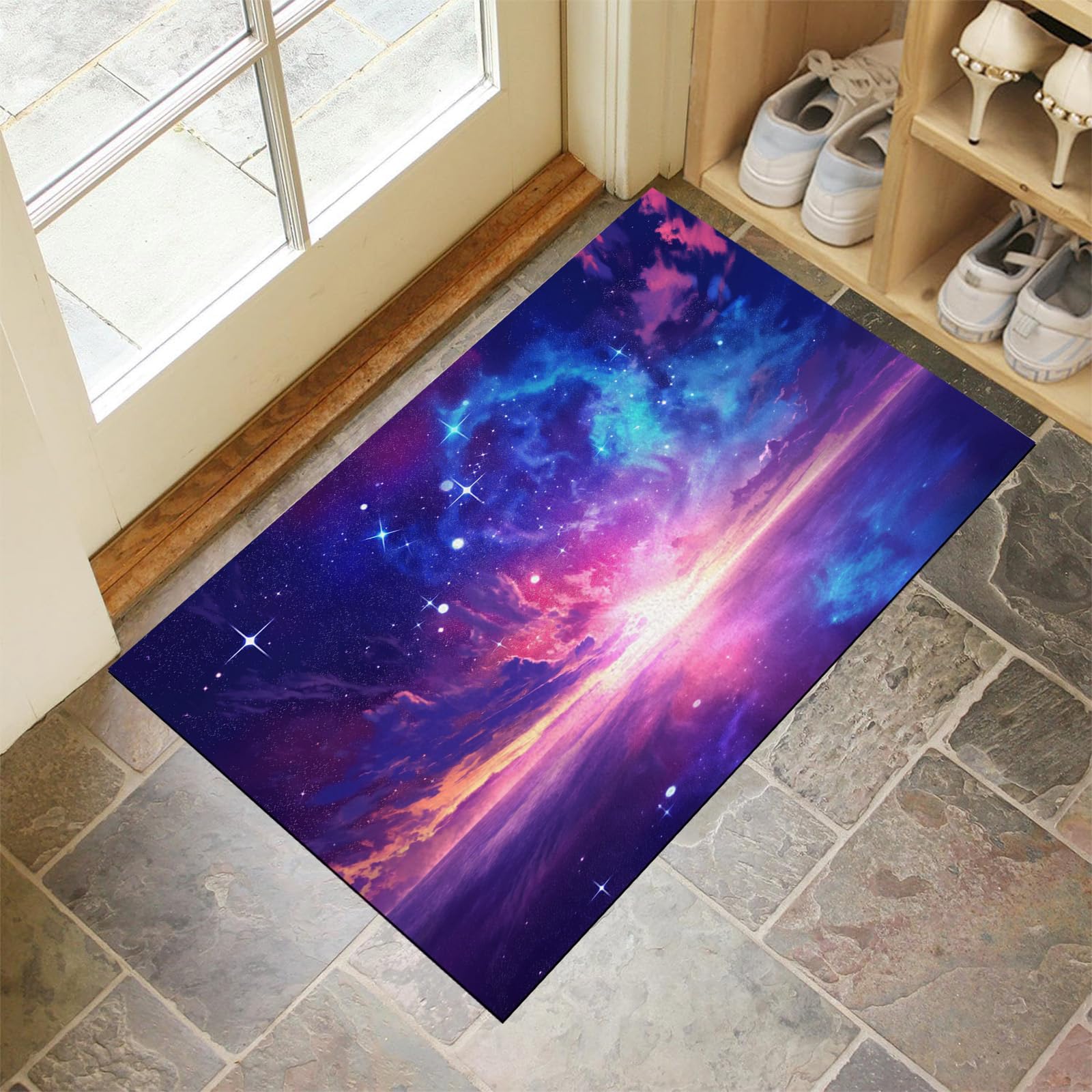 Tapis d'entrée antidérapant violet 80x120 contre les sols humides