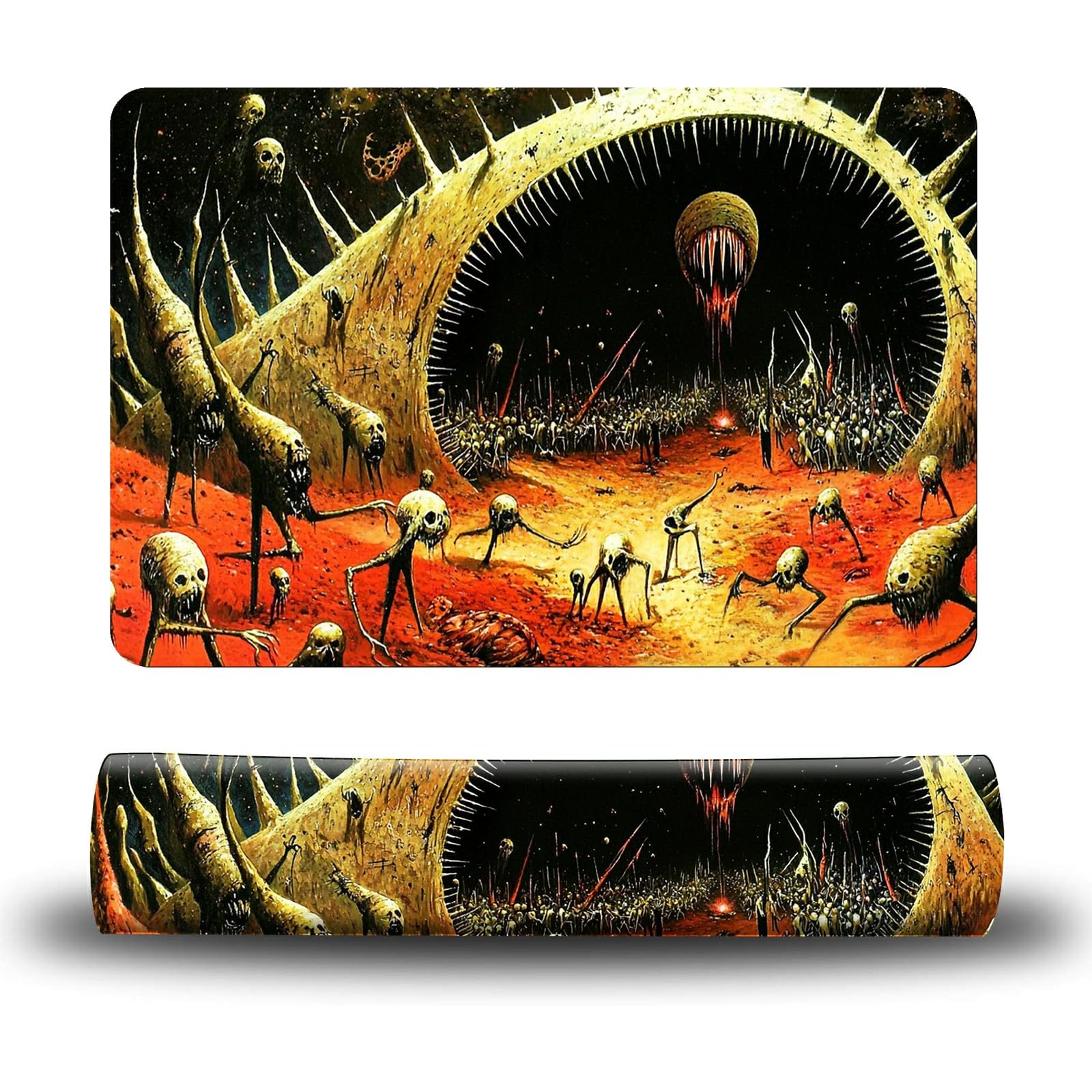 Dikoer Dog Food Mat, 15.7" x 23.6" Absorbent Pet Feeding Mat for Food and Water, Waterproof Diatom Mud Pet Placemat with Non-Slip Rubber Backing, Easy Clean Cat Bowl Mat for Floors - Mountain Flames