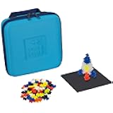 PLUS PLUS Building Set with Travel Case, 3D Open Ended Stem Toy for Kids, 100 Mini Interlocking Pieces, 1 Baseplate - Glow Mix