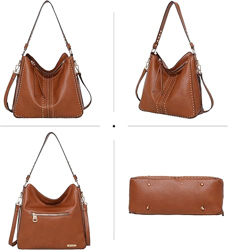 Miniatura 2 de Montana West - Bolsa grande de cuero para mujer portación oculta de arma con detalle de tachas bolsa cruzada albaricoque., beige., negro 1, Azul /