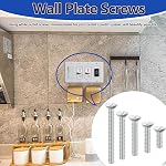 120 pcs Wall Plate Screws, White Outlet Screws 6-32 Thread Light Electrical Cover Panel Switch Plate Screws 5 Length Sizes (3/8", 9/16", 3/4", 1", 1.2")