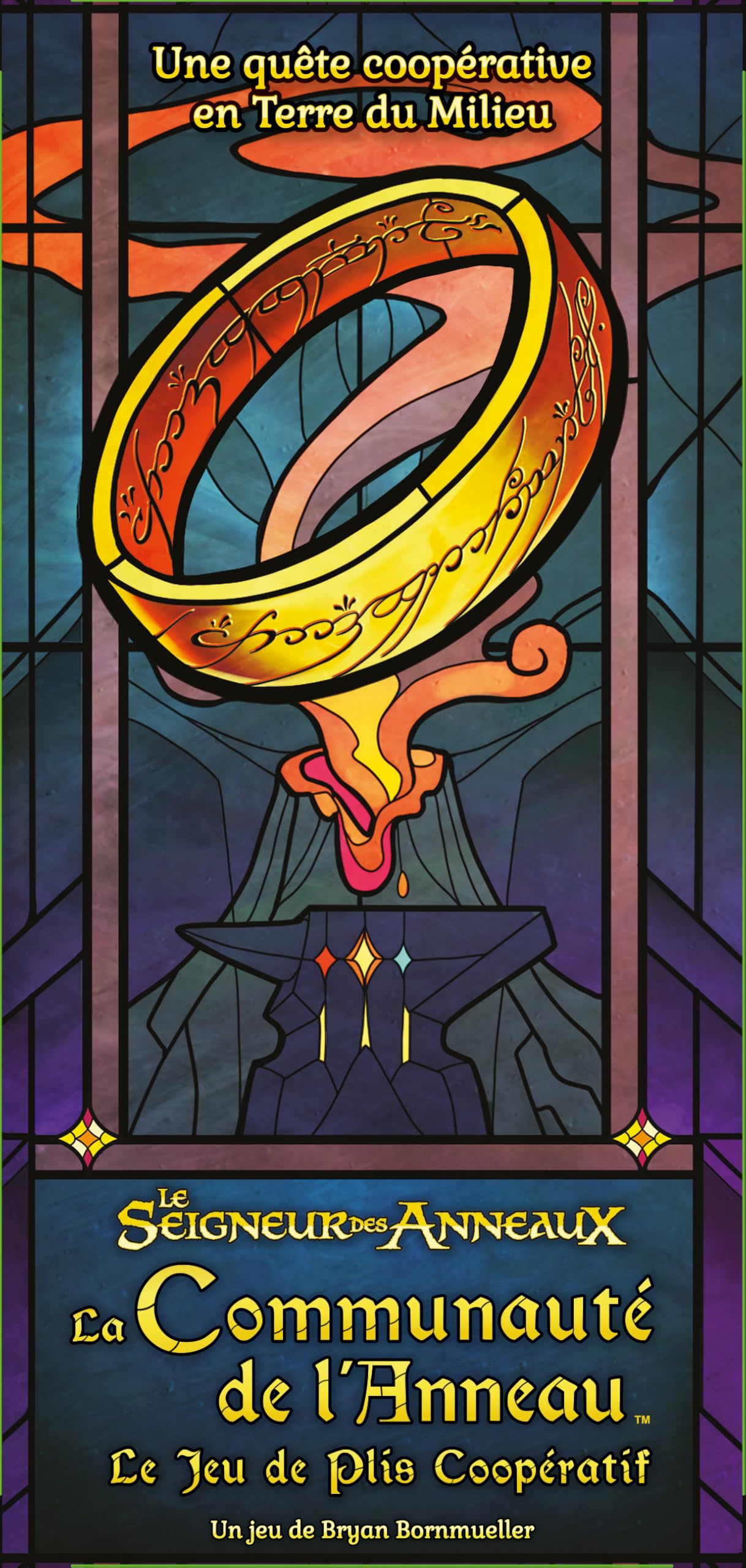 Asmodee - Office Dog - LE SEIGNEUR DES ANNEAUX : LA COMMUNAUTE DE L'ANNEAU JEU DE PLIS - Jeu de cartes coopératif, Jeu de stratégie pour adultes et enfants dès 10 ans, 1 à 4 Joueurs, 20 Min - Français