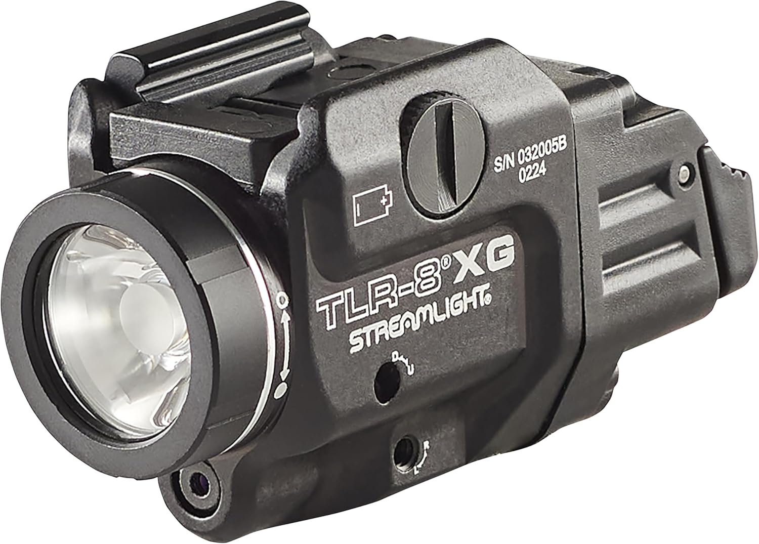 Streamlight 69434 TLR-8A G Flex 500-Lumen Low Profile Pistol Light with Integrated Green Aiming Laser for Select Handguns, Includes Rear Switches, Mounting Kit, and Keys, Black