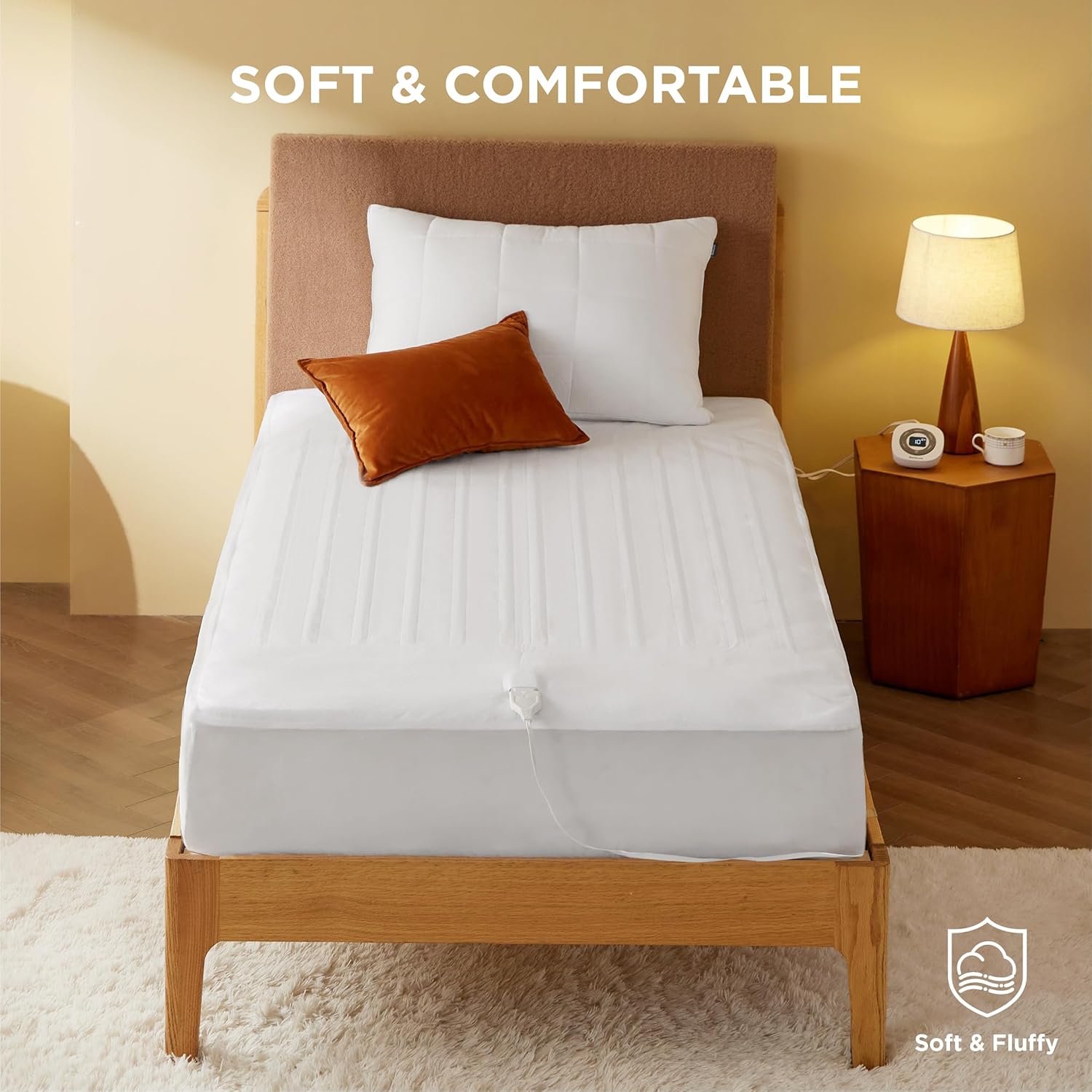 Bedsure Heated Mattress Pad Twin Size - Electric Mattress Pad with Single Controller and 10 Heat Settings, Fast Heating Electric Bed Warmer with 12 Hour Timer & Auto Shut Off (Twin, 39"x75") - Image 6