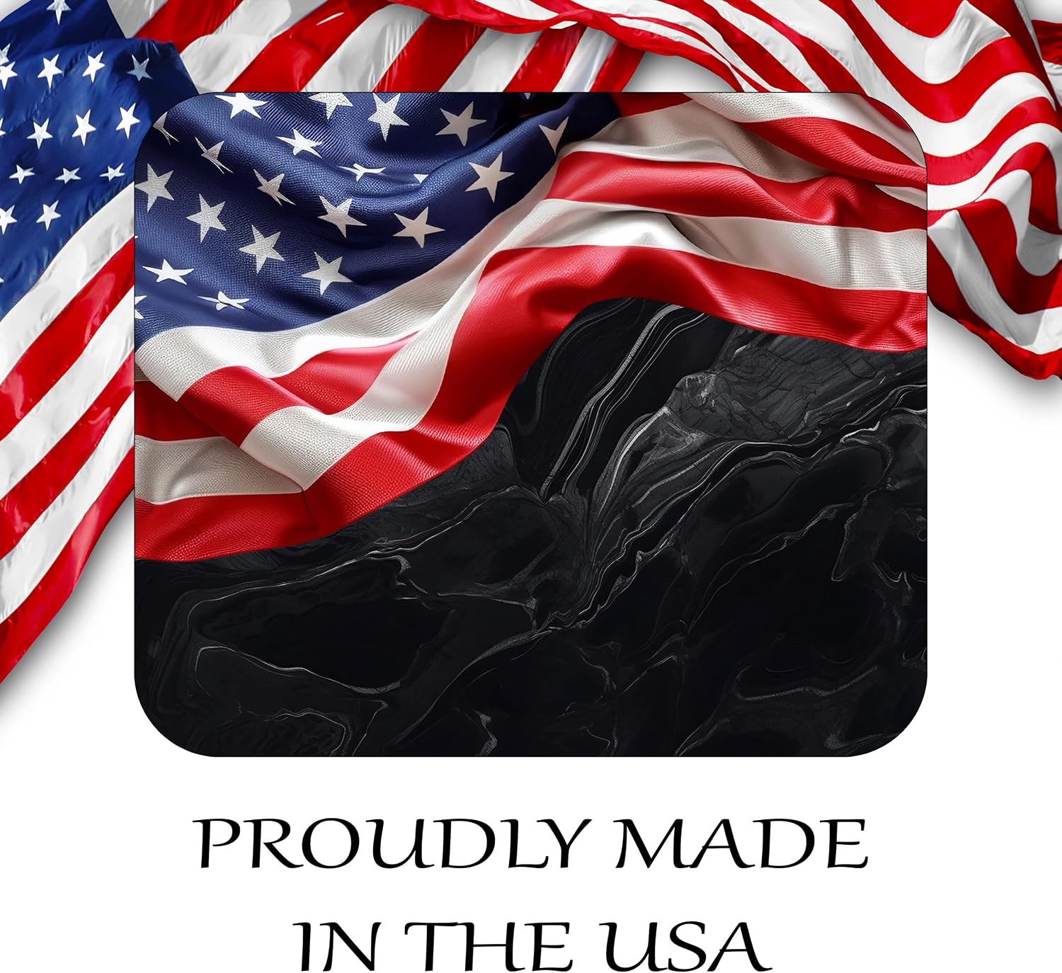 USA Flag Patriotic Mouse Pad Mat Mousepad for Desk Computer Laptop PC Gaming Home or Office Gift for American Veteran (Black Marble MP21) image 5
