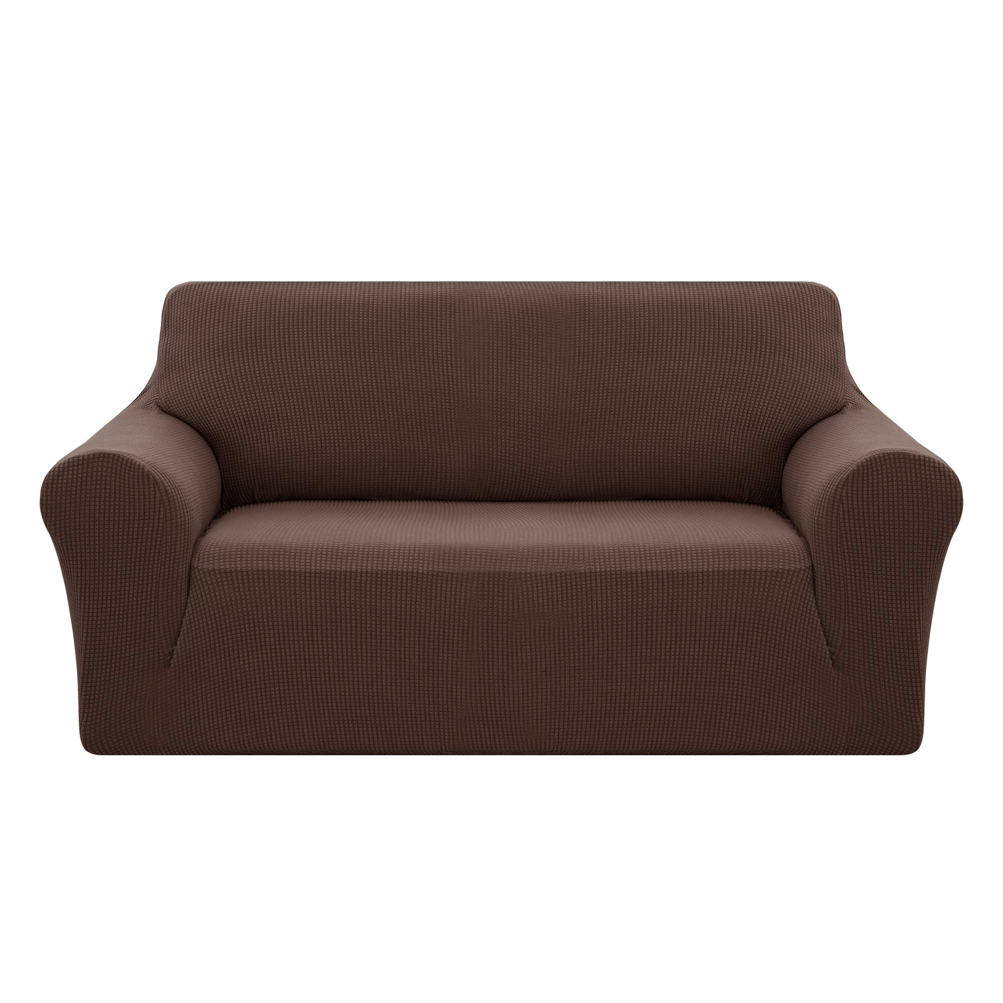Deconovo Cubre de Sillón Funda para Sofá 2 Plazas Protector Elástica Chocolate, 1 Pieza