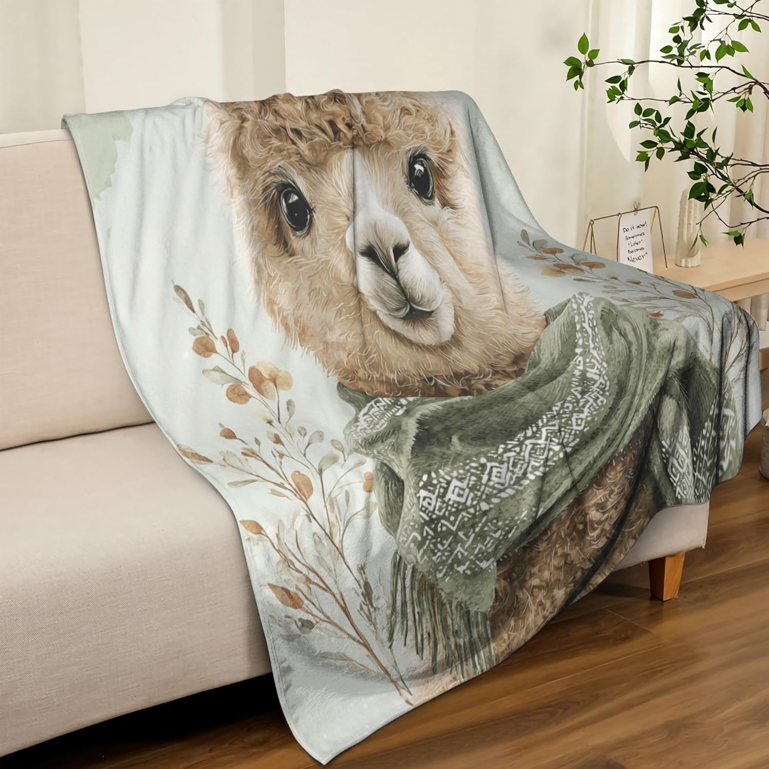 Llama Blanket Warm Plush Flannel Alpaca Throw Blanket Super Soft Fleece Cozy Fuzzy Llama Stuffed Alpaca Blanket Gifts for Kids Teens Adults Room Decor 40"X50" - Image 2