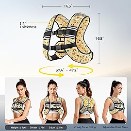 PACEARTH Weighted Vest,6lb/8lb/10lb/12lb/16lb/20lb/25lb/30lb Weight Vest with Reflective Stripe, Body Weight Vests for Women, Men, Weight Loss Workout, Strength Training, Running, Walking, Jogging