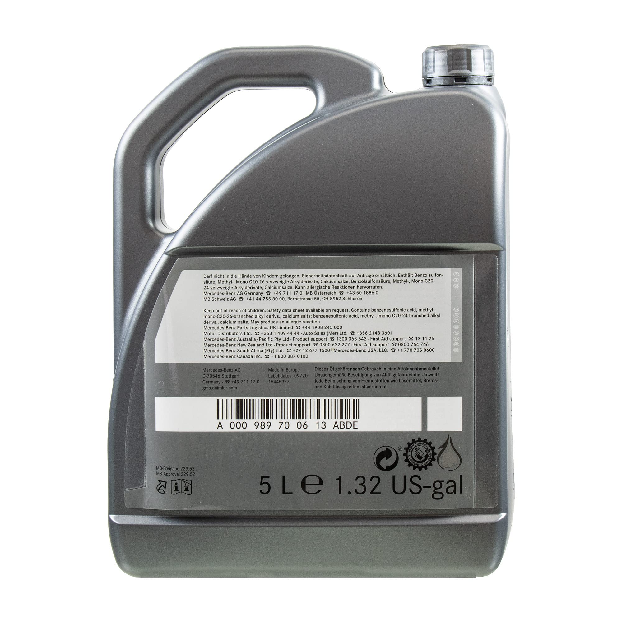 Aceite de motor sintético Diederichs 5W-30 229.52 A 001 989 37 01 BGA4, 10 l MB
