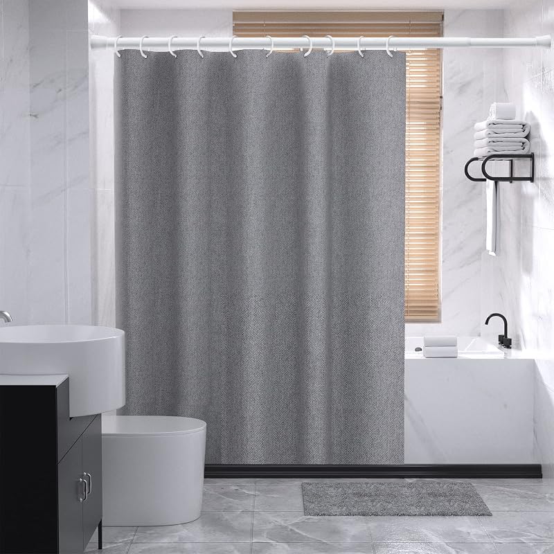 Venwemong Zuhanyfüggöny Rúd 170-260 cm - Fúrás Nélküli Teleszkópos Rúd Fürdőszobába, Szekrényhez, Erkélyre - Fehér, Rozsdamentes Acél, 10 kg