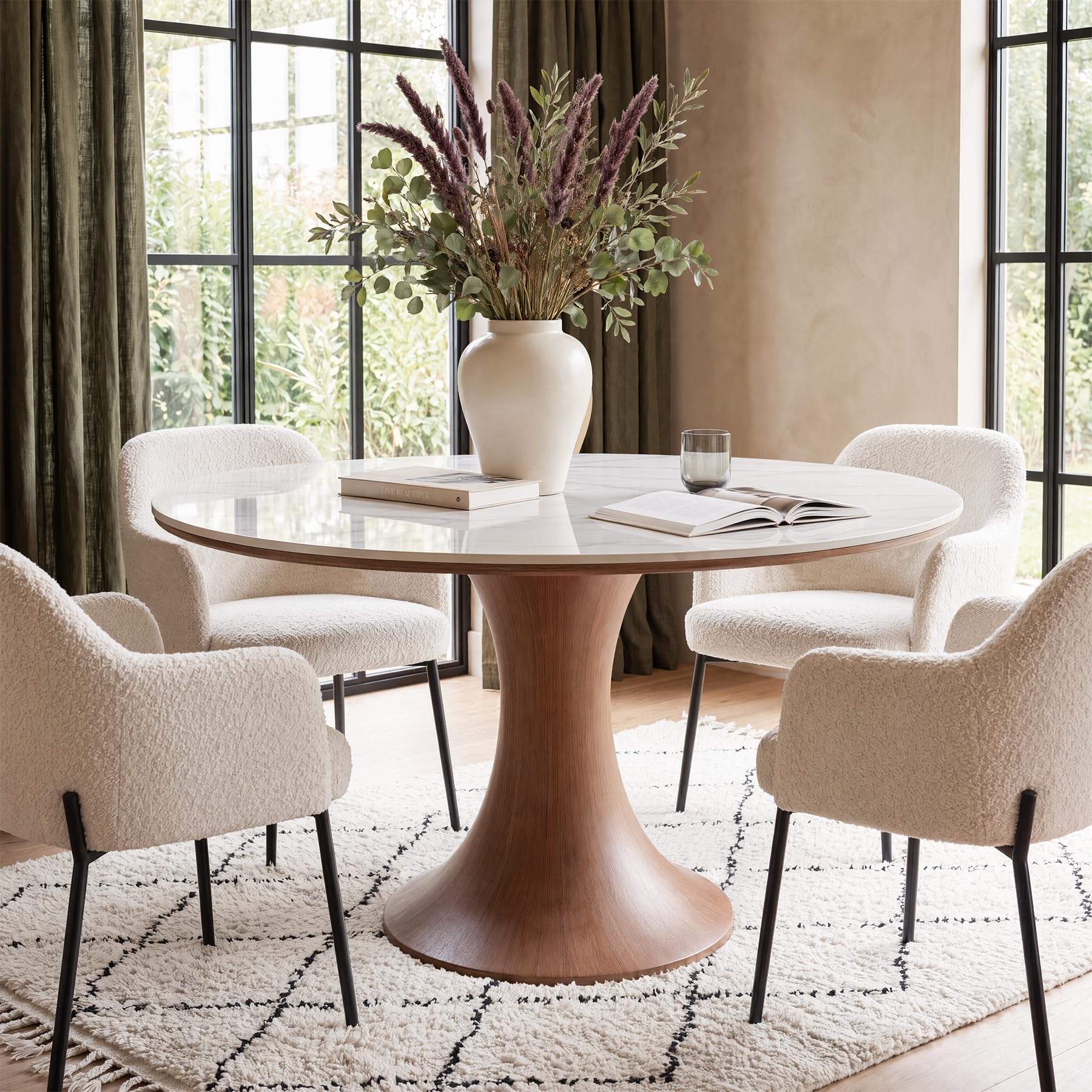 Photo 1 of ****FOR PARTS ONLY/ DAMAGED PIECES/ NON-FUNCTIONAL**** LITTLE TREE 47 Inch Sintered Stone Dining Table for 4 People