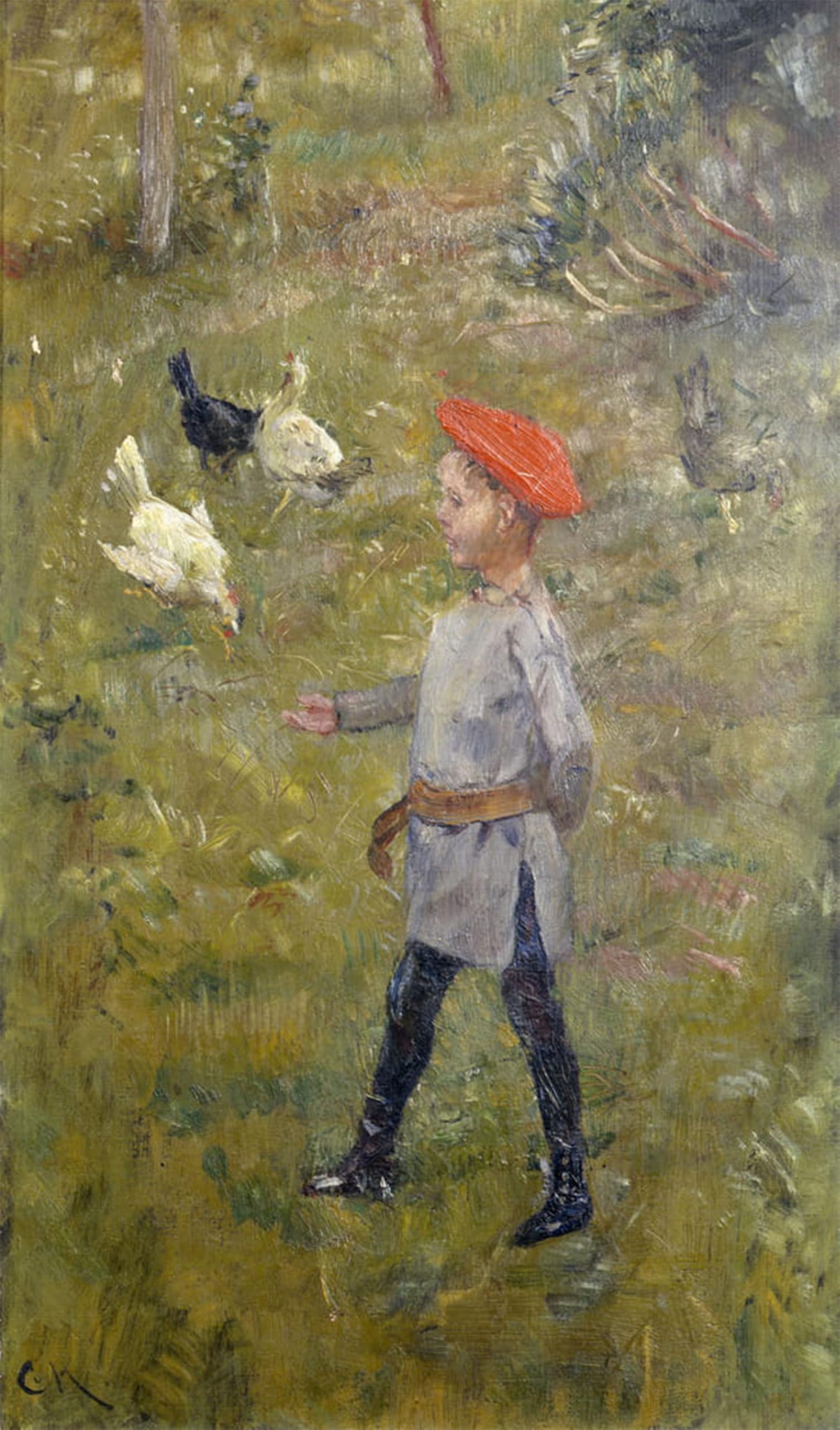 ARTXLXXBN Famous Prints Artwork Pictures Poster Painting Art Per with the Hens Hvitsten by Christian Krohg Artwork Landscape Pictures for Home Decor 60x90cm