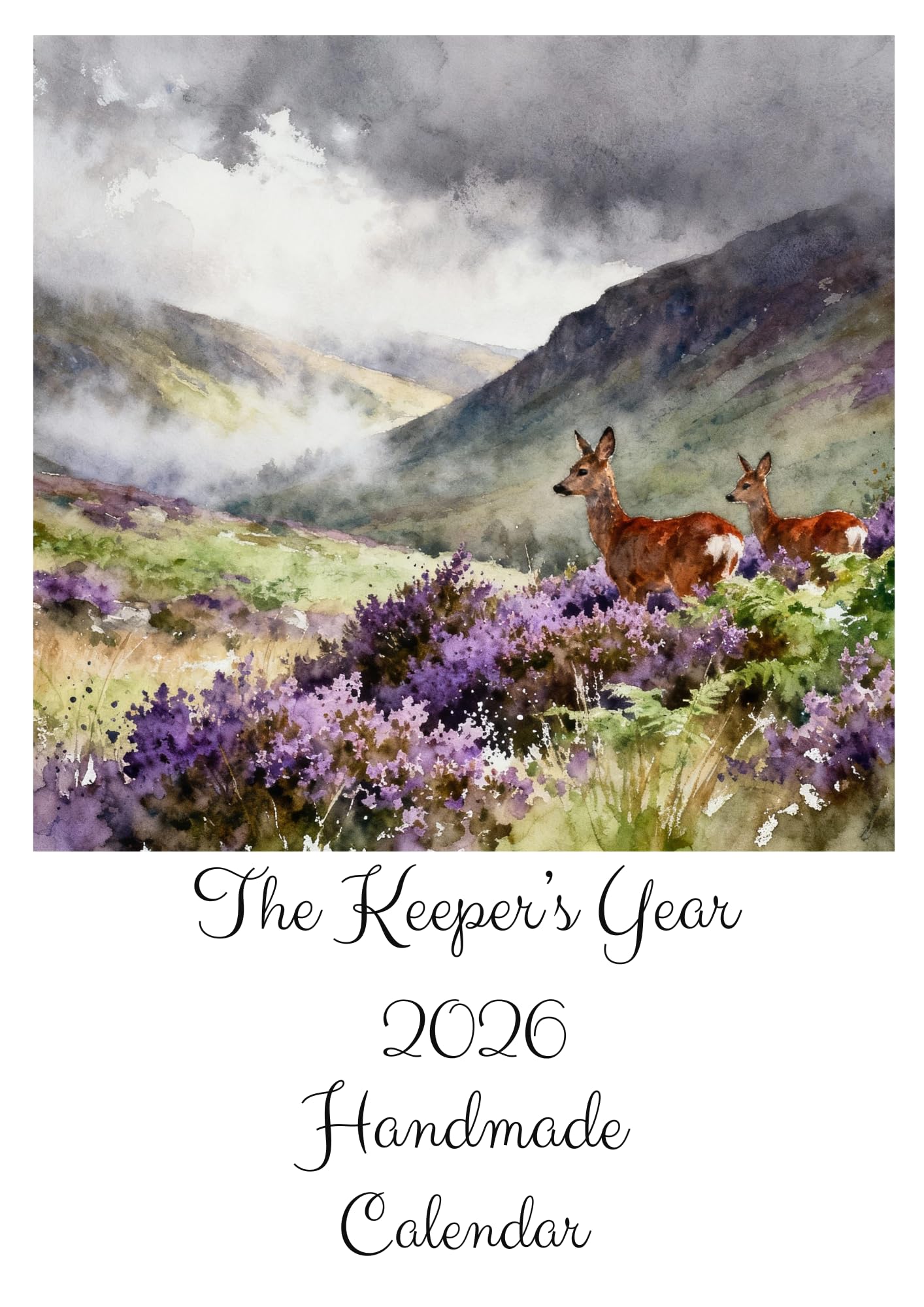The Keeper’s Year – 2026 A4 Wall Calendar Handmade, Spiral Bound Scottish Country Wildlife & Gamekeeping Scenes