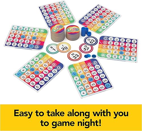 Miniatura 3 de Pack & Go - Juego de bingo de Spin Master Games al aire libre, juegos para niños, juegos de patio, juegos portátiles de bingo arcoíris para adultos