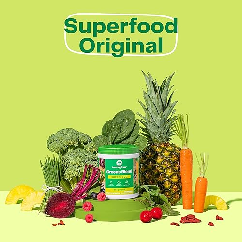Miniatura 11 de Amazing Grass Greens Blend Superfood - Polvo de vegetales con espirulina, clorella, raíz de remolacha, enzimas digestivas, prebióticos