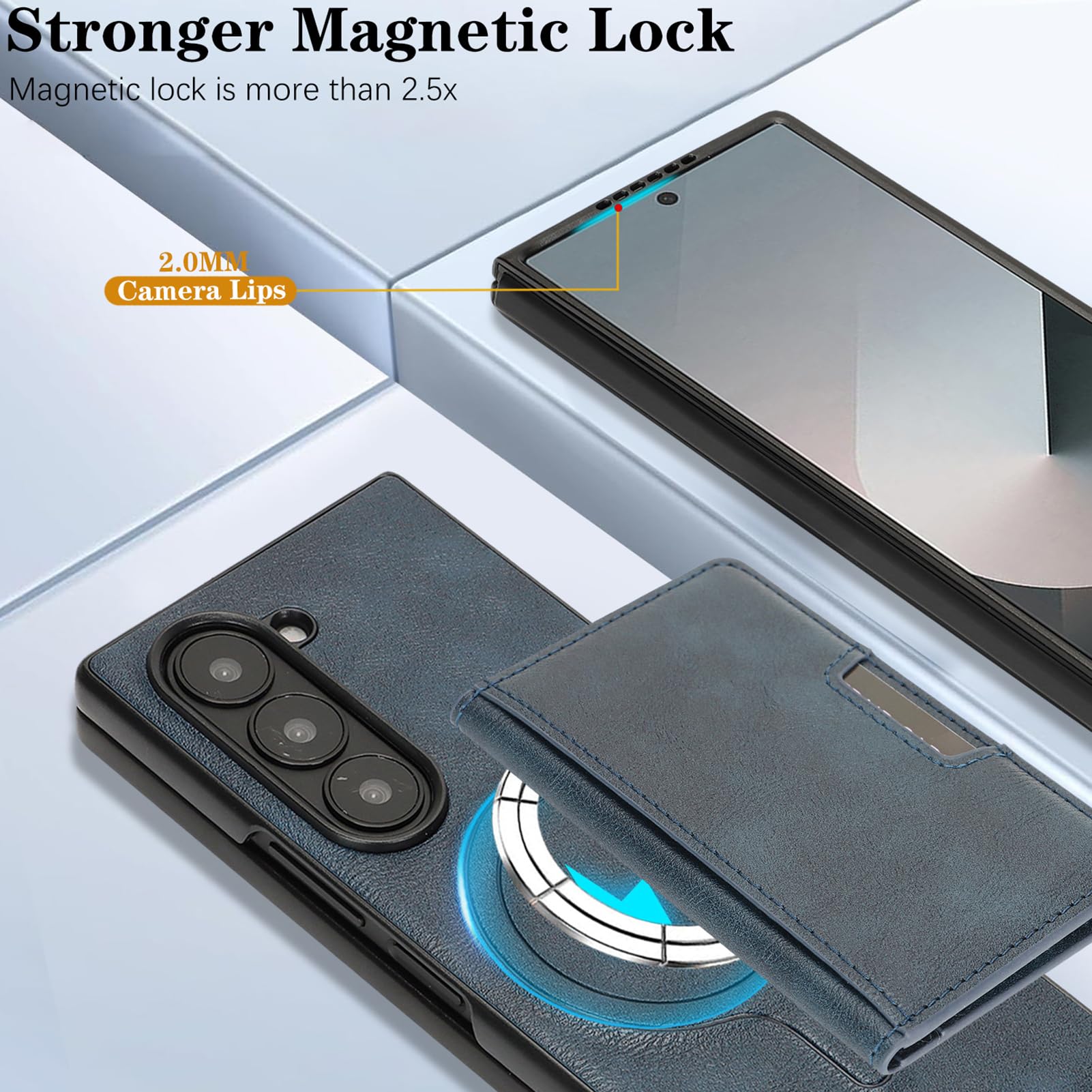 Funda Magnética para Samsung Galaxy Z Fold 8Ultra Cartera Desmontable Cuero