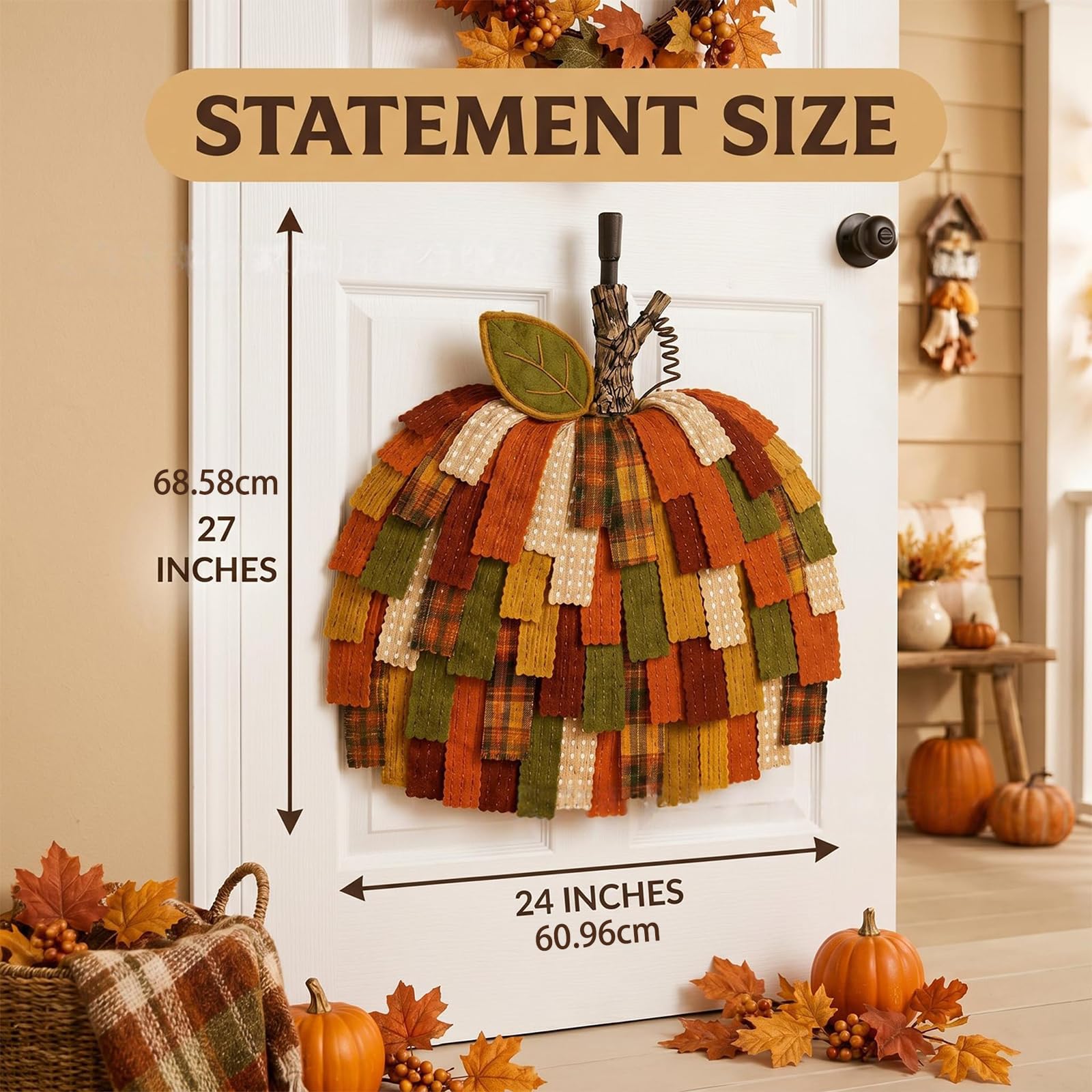 Pieza de pared de calabaza de otoño