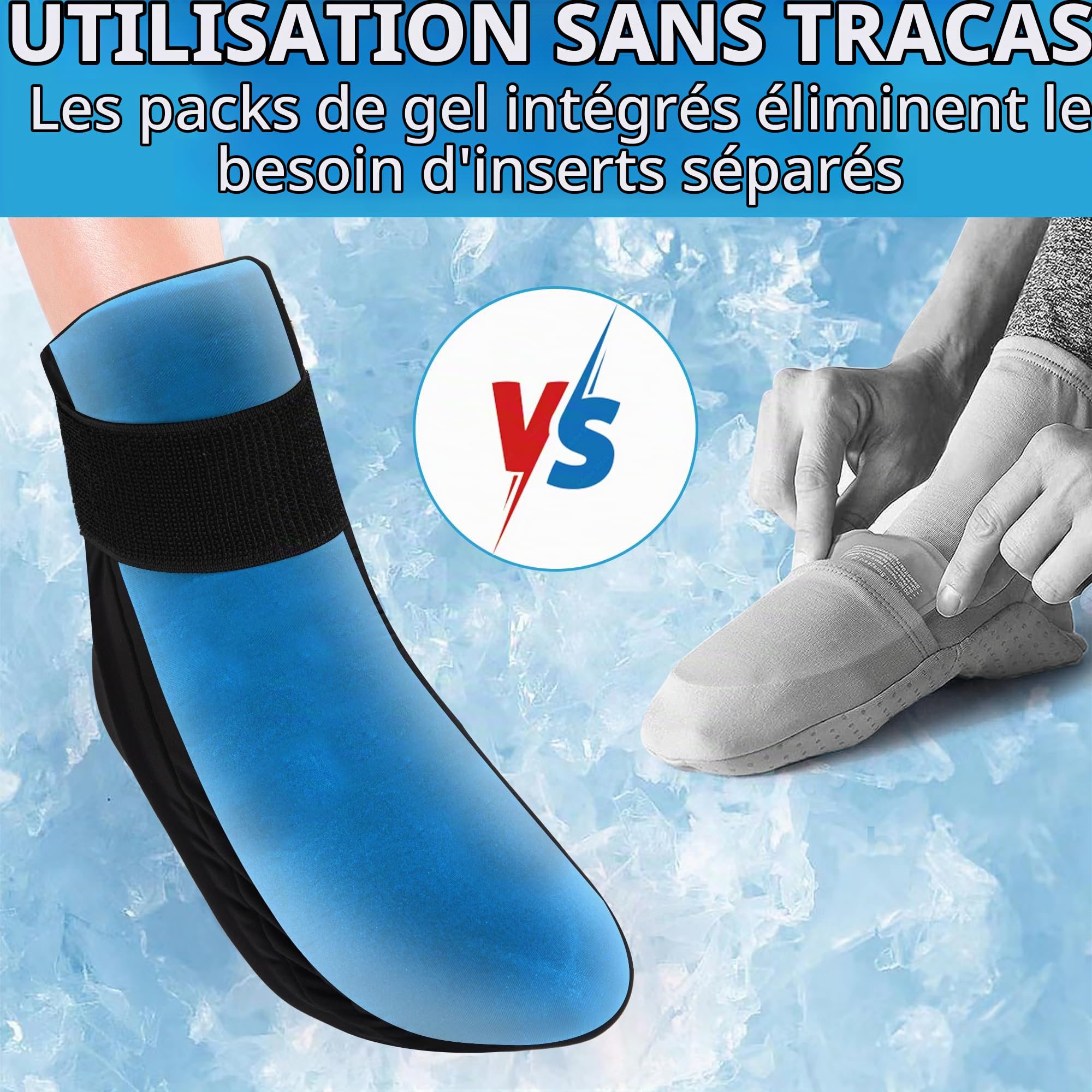 Kit de Thérapie par le Froid par Tilcare - Chaussettes Réutilisables avec Gel Glacial pour les Pieds, Bonnet Rafraîchissant et Gants Glacés pour la Neuropathie liée à la Chimiothérapie