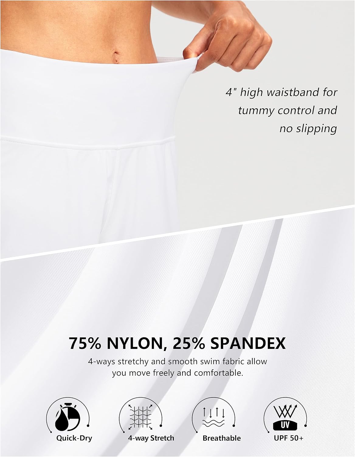 G Gradual Women's 7" Long Swim Board Shorts High Waisted Quick Dry Beach Swimming Shorts for Women with Liner Pockets - Image 4