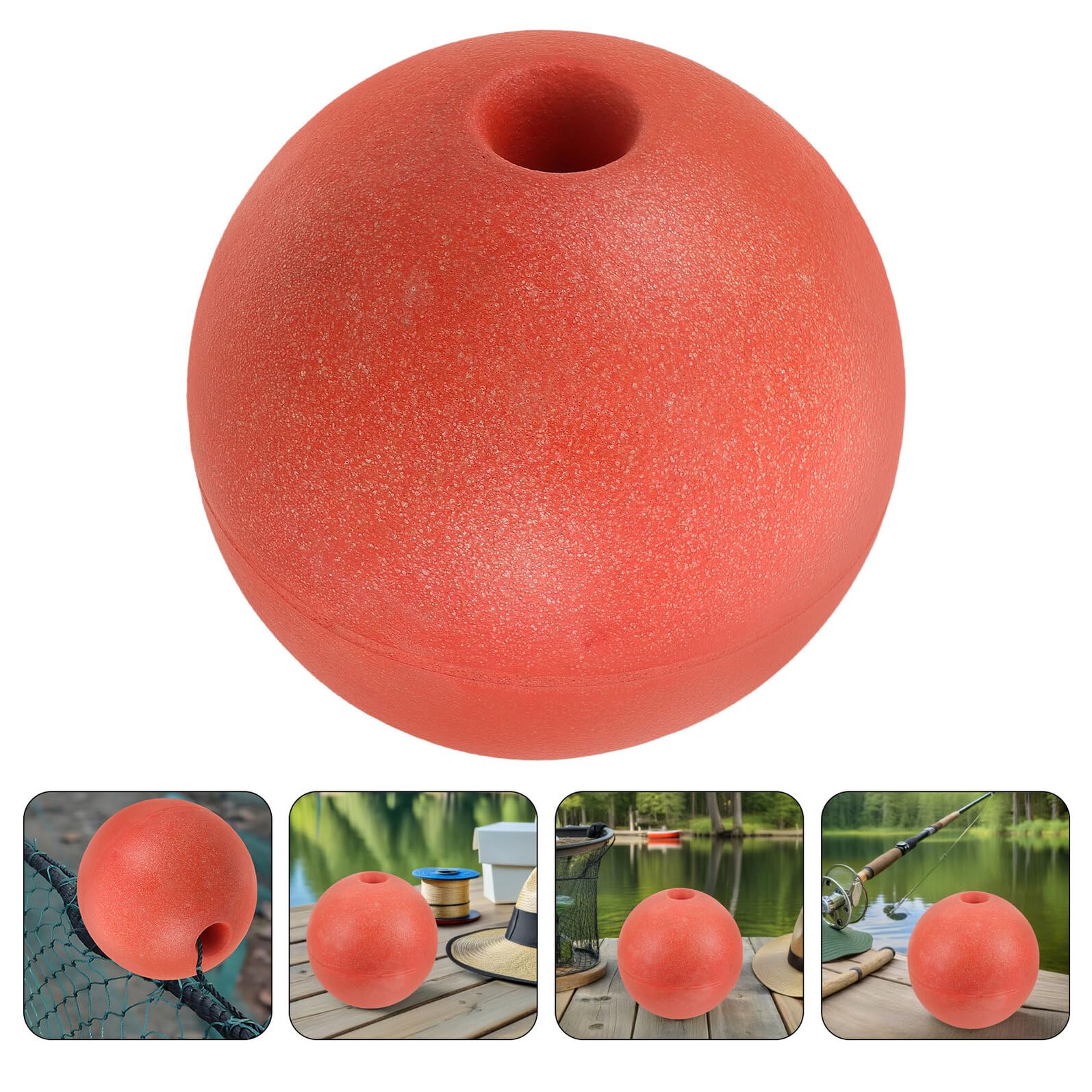 Veemoon 2 Galleggianti in Schiuma Ø20cm Rosso per Reti da Pesca, Galleggiante di Ancoraggio per Barche e Kayak, Accessori Galleggianti Resistenti ai Raggi UV per Allevamento Acquatico