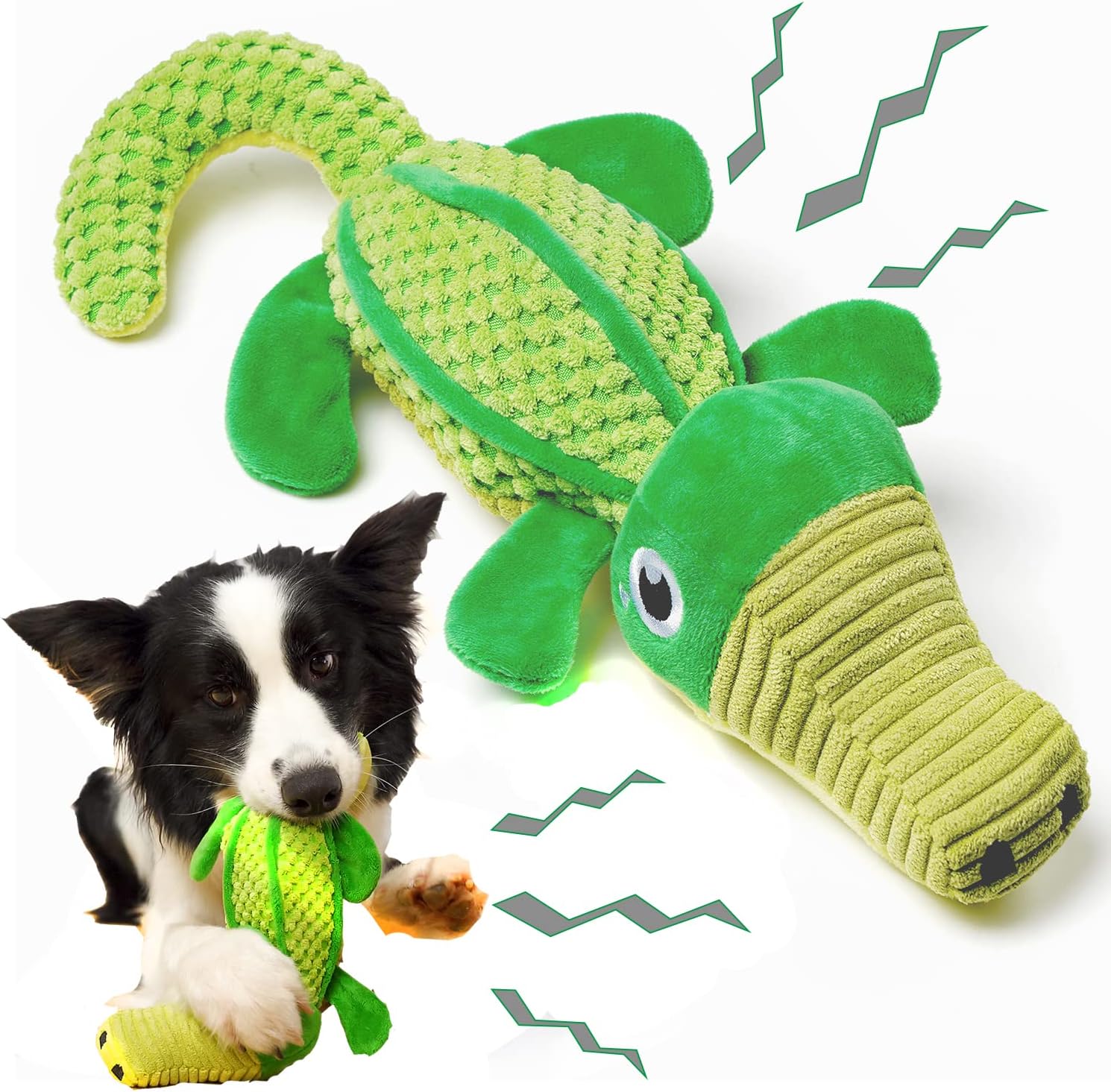 Ann Bully Dog Plush Toys, Interactive Squeaky Dog Toys with Crinkle Paper， Stuffed Plush Dog Toys Teething Chew Dog Toys for Puppy Small…