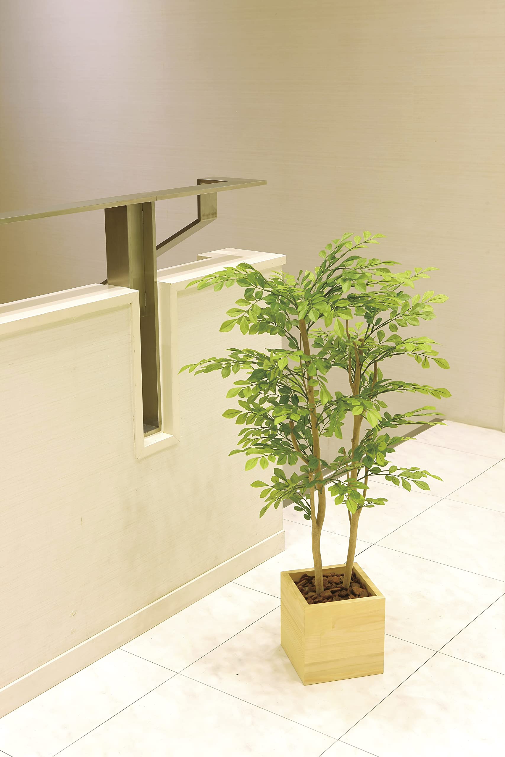 光触媒　人工観葉植物　フェイクグリーン　ウッドボックスライトトネリコ1.0m 光触媒人工観葉植物フェイクグリーンウッドボックスライトトネリコ1.0m