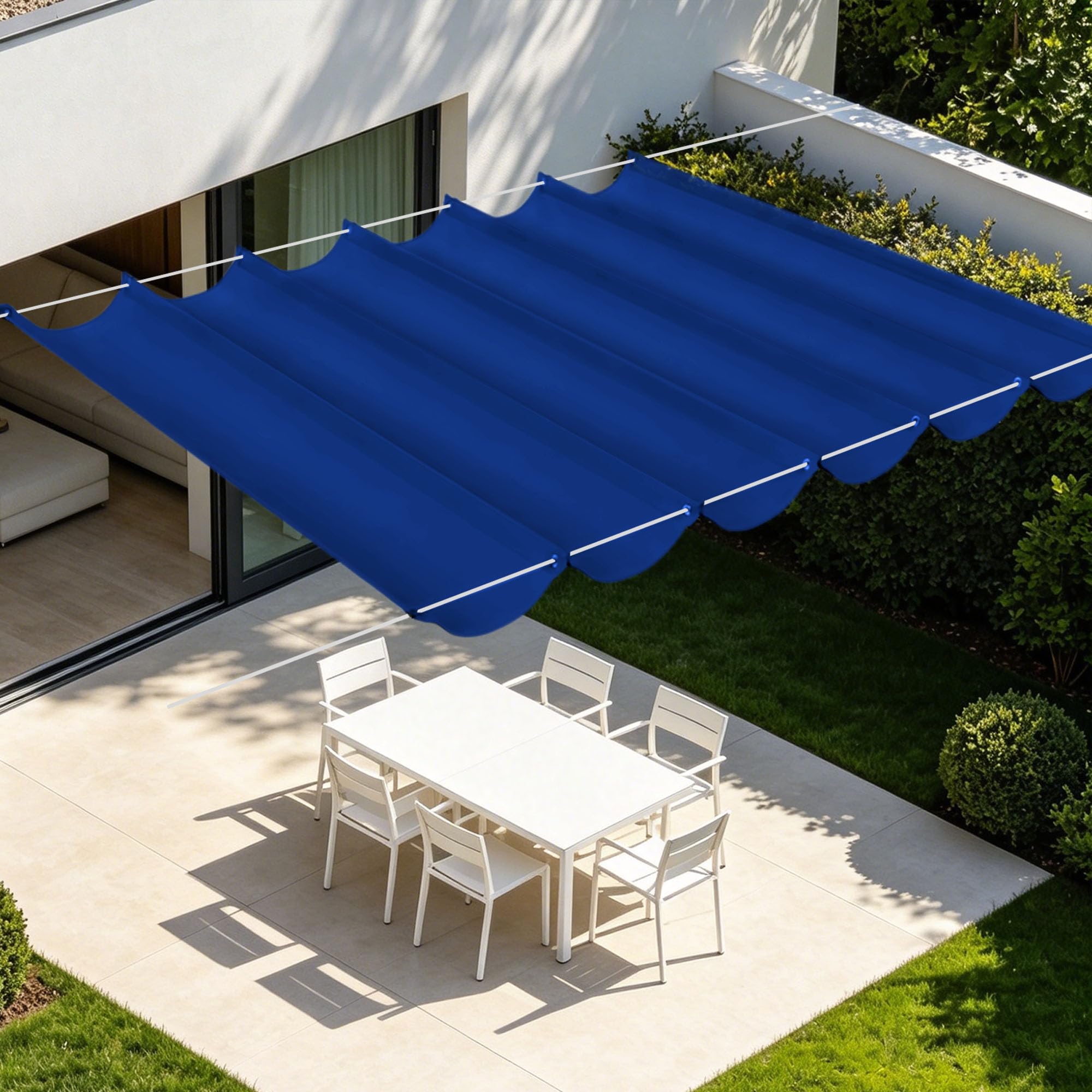 Toile imperméable avec œillets bleu foncé 800 x 300 cm pour une protection durable