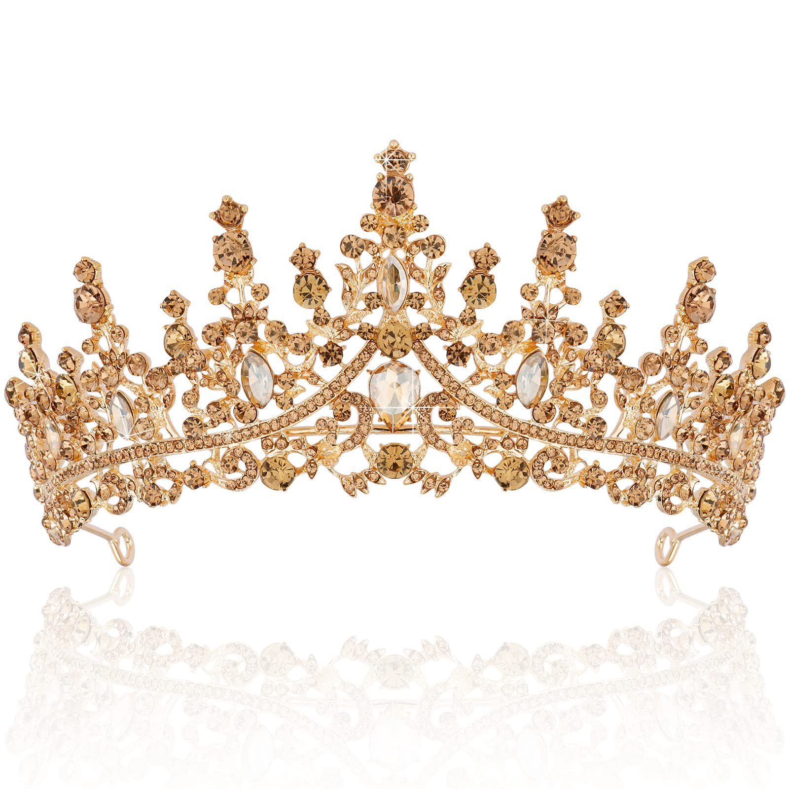 TOBATOBA Wedding Crystal Tiaras Birthday Crowns for Women, Royal Queen Crown Headband Princess Quinceanera Headpieces for Bride Prom Pageant Party Halloween Costume Women, One Size Fits Most