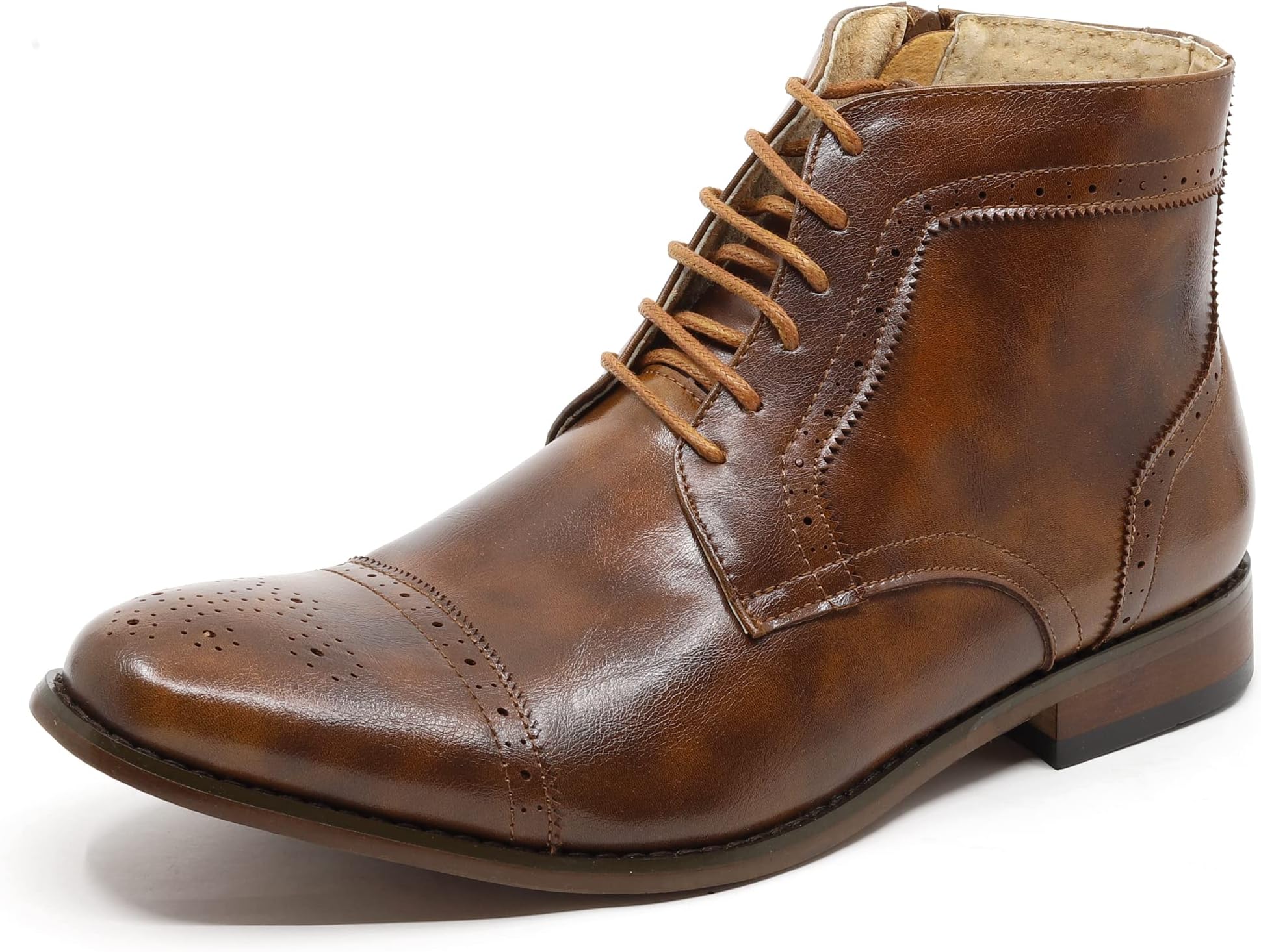 MC123 Men's Cap Toe Lace up Dress Casual Ankle Boot