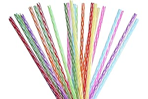 HOGG Rainbow Reusable Straws 24 Pack - 11in | Eco-Friendly Bendy Drinking...