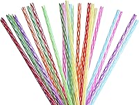 Hogg Reusable Rainbow Straws (24 Pack) - BPA-Free Plastic Drinking Straws for Tumblers, 8 Inch Cute Colors