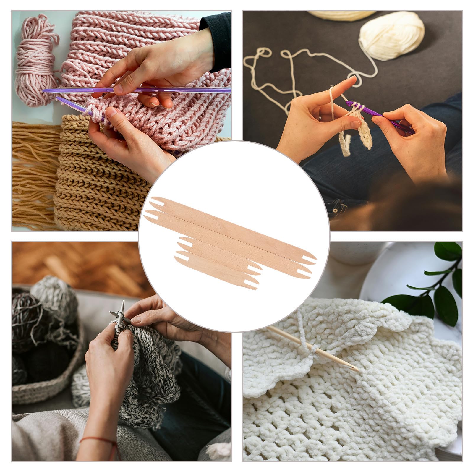 BESPORTBLE 20 Stück Holz Webschiffchen für Schal und Pullover, 2 Größen