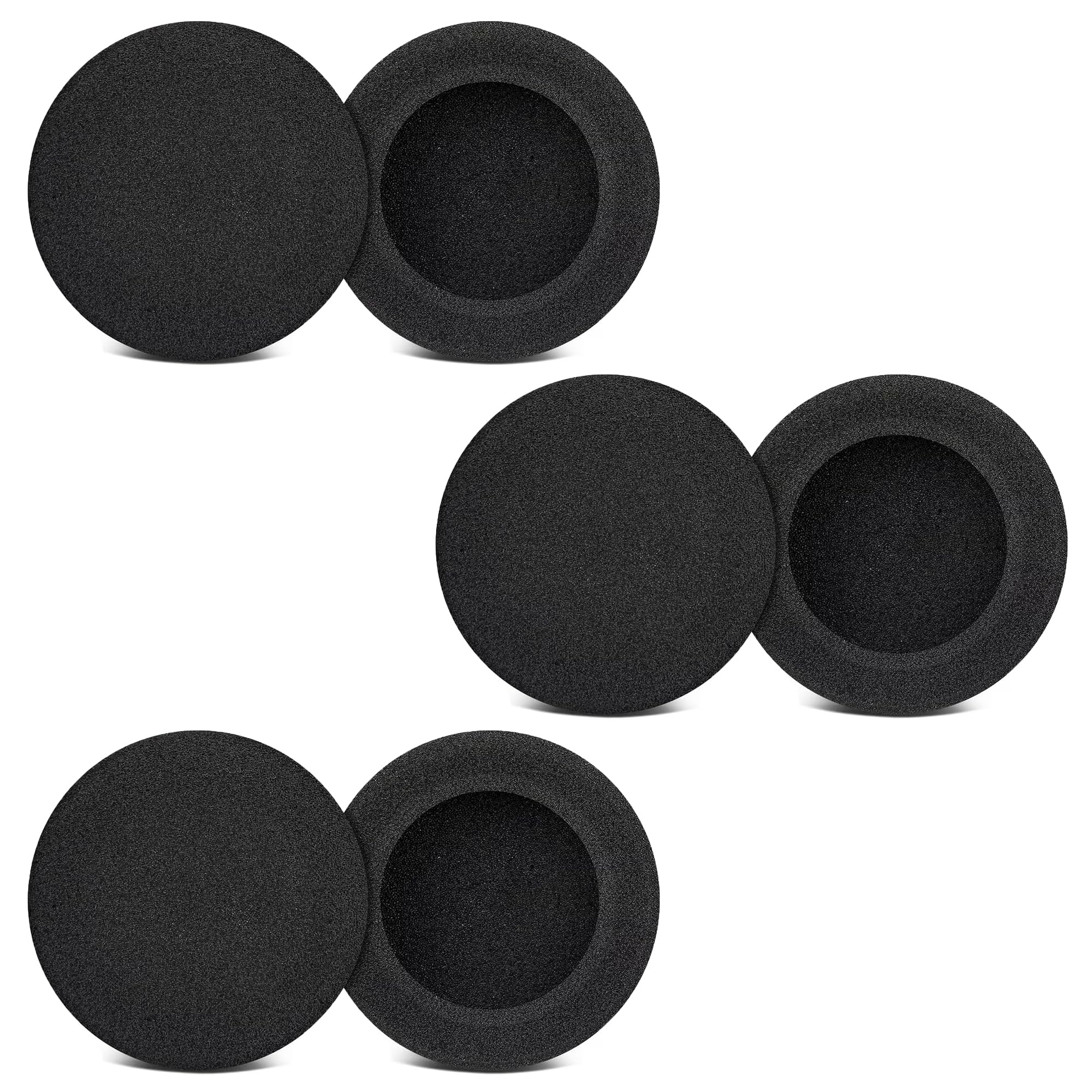 Sounce Headphone Cushion (55mm / 5.5cm) – 5mm Thick Replacement Earpads Foam Covers for On-Ear Headphones High-Density Soft Sponge Ear Cushions for Enhanced Comfort (6 Pcs / 3 Pairs, Black)