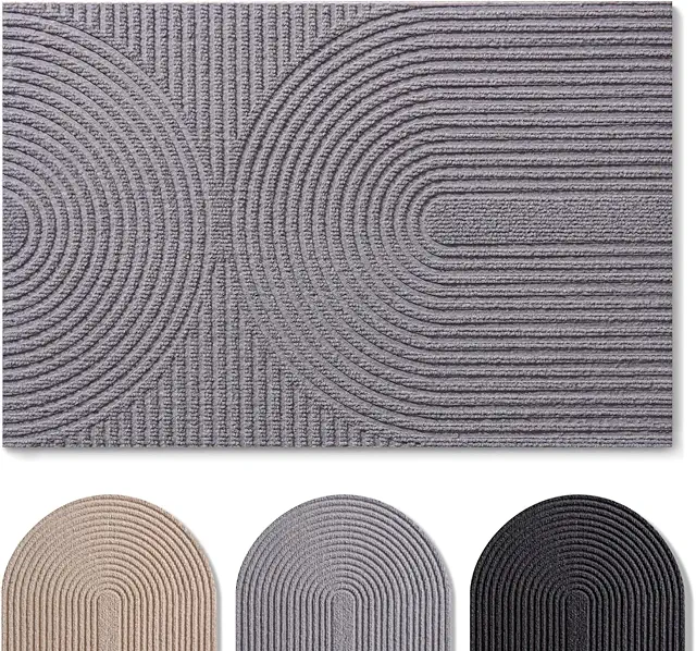 Blumtal Fußmatte 40x60 cm - rutschfeste Schmutzfangmatte für innen - grau