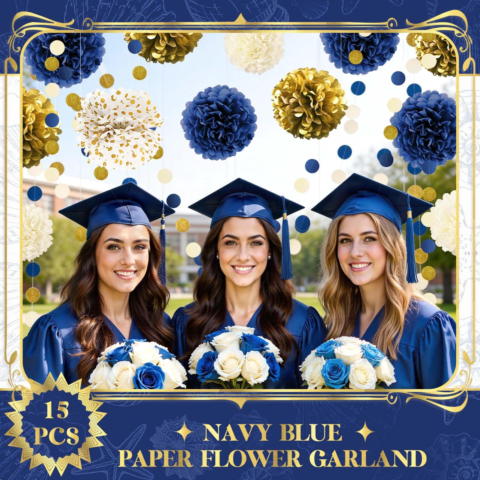 NICROLANDEE Decorazioni per feste, 12 pompon in carta velina per matrimoni, compleanni, fidanzamenti, baby shower neutri, per feste nuziali, 12 pezzi